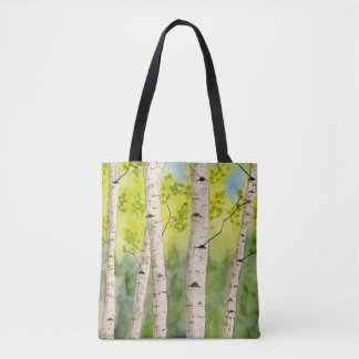 Sac fourre-tout avec des trembles aquarelles