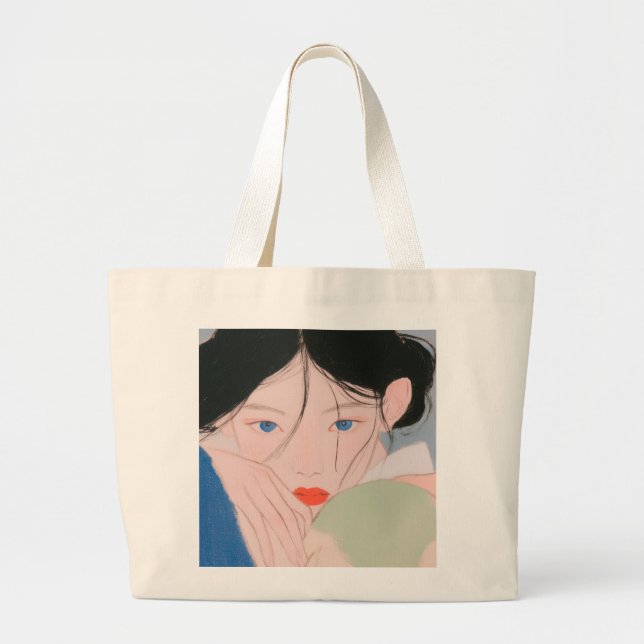 Sac fourre-tout avec illustration de fille coréenn (Devant)