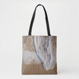 Sac fourre-tout avec image d'eau de mer sur la pla