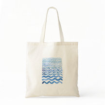 Sac fourre-tout avec imprimé bleu sur les vagues