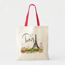 Sac fourre-tout avec imprimé de la Tour Eiffel. Pa