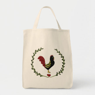 Sac fourre-tout avec le coq et la guirlande d'art