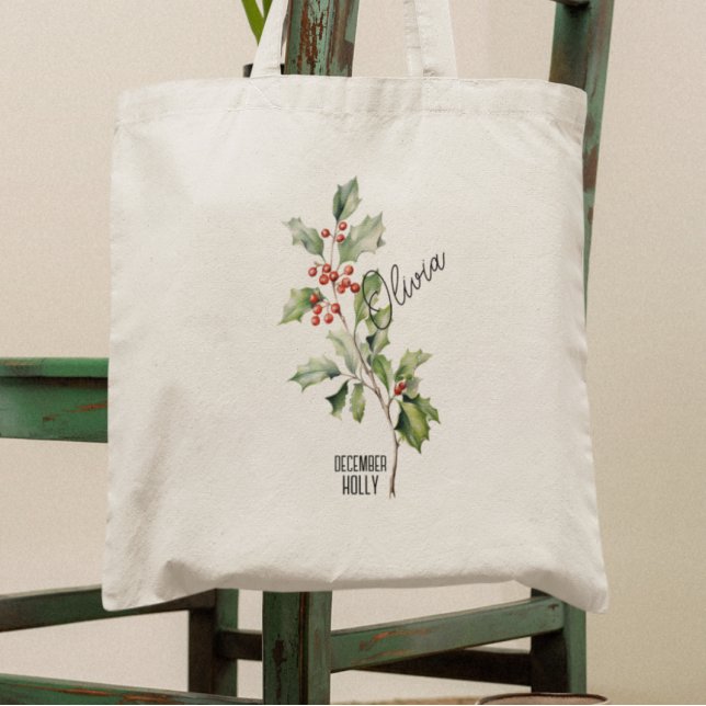 Sac fourre-tout avec nom de fleur de naissance Déc (Créateur téléchargé)