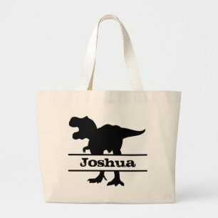 Sac fourre-tout avec nom personnalisé de dinosaure