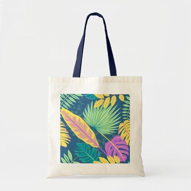 Sac fourre-tout avec poignées de couleur bleue. (Devant)