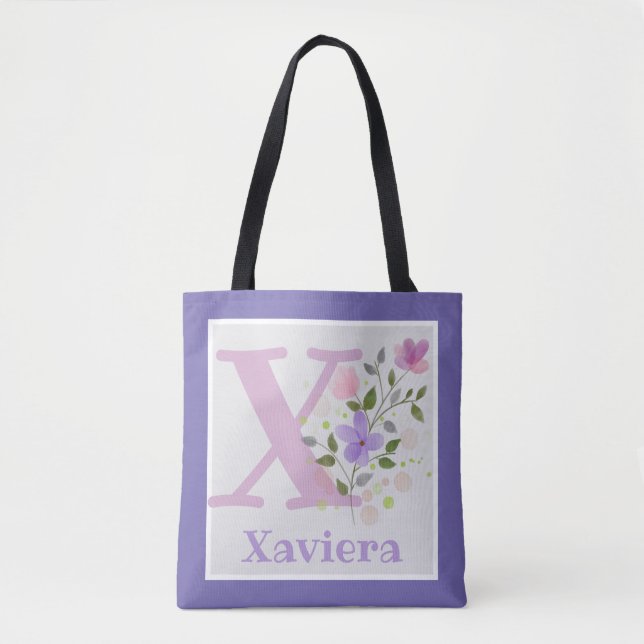 Sac fourre-tout avec première initiale plus nom av (Devant)