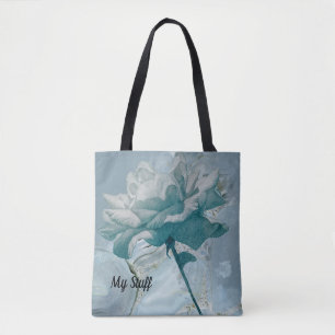 Sac fourre-tout avec Rose Turquoise Abstrait
