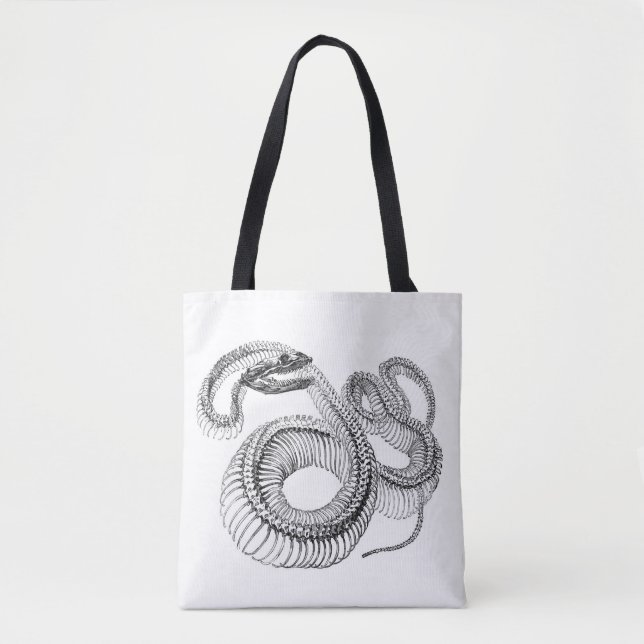 Sac fourre-tout avec squelette de serpent et cahie (Devant)