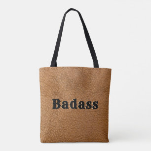 Sac fourre-tout Badass Brun en faux cuir brut de s