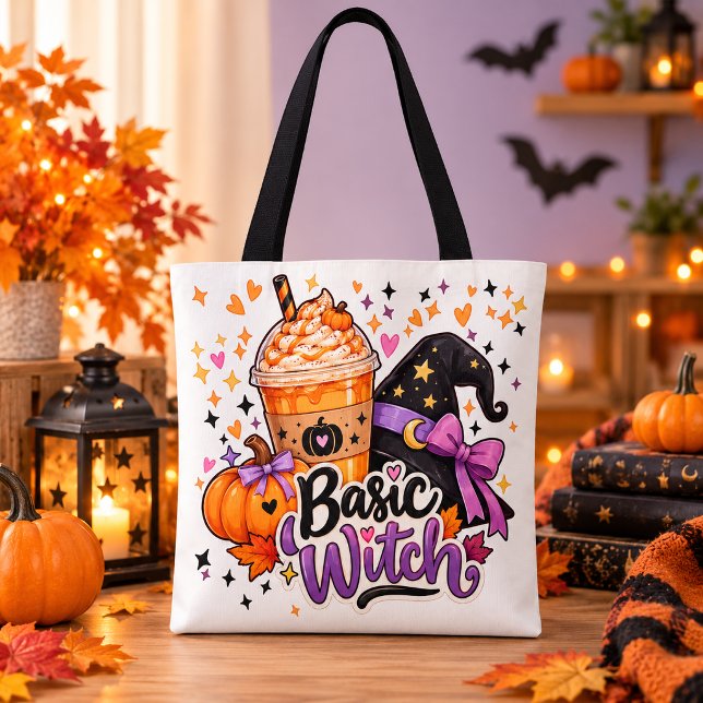Sac fourre-tout Basic Witch Halloween mignon (Créateur téléchargé)