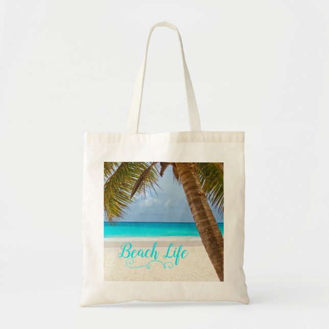 Sac fourre-tout Beach Life - Plage de sable et pal (Devant)