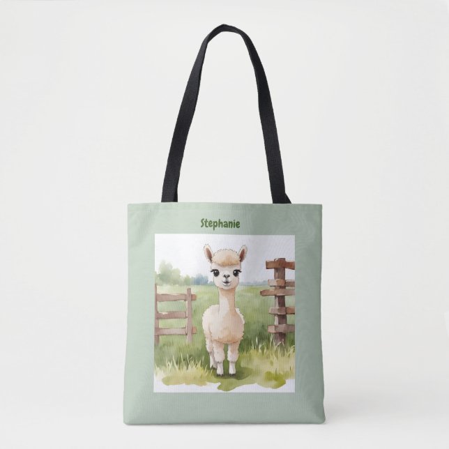 Sac fourre-tout bébé alpaca mignon (Devant)