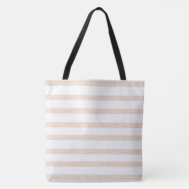 Sac fourre-tout Beige et blanc (Devant)