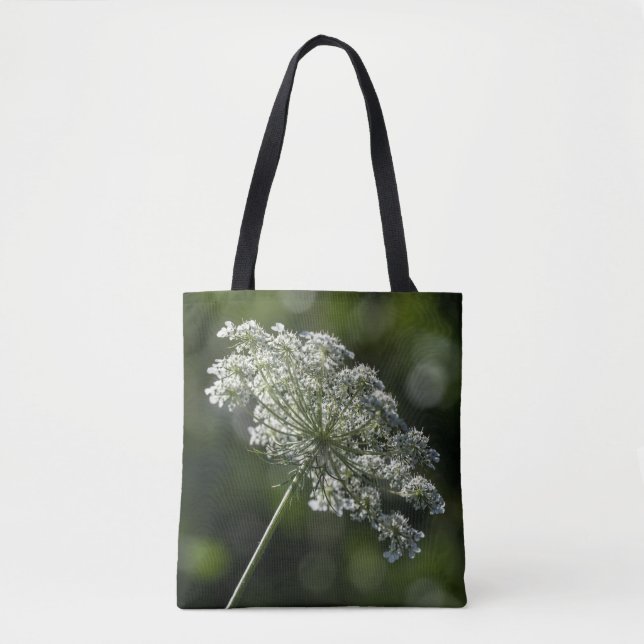 Sac fourre-tout blanc à fleur sauvage de dentelle (Devant)