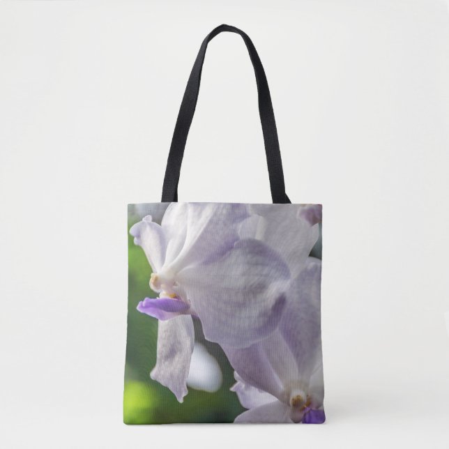 Sac fourre-tout blanc à orchidées (Devant)