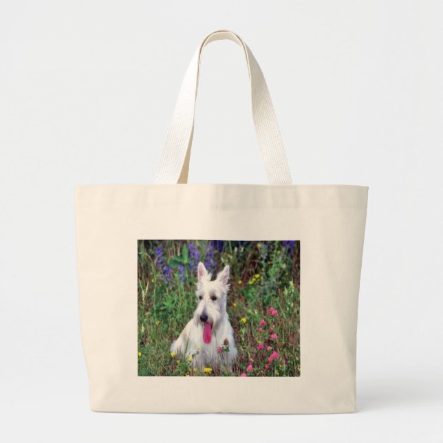 Sac fourre-tout blanc à Terrier (Devant)
