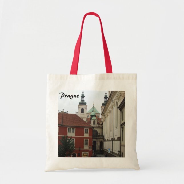Sac fourre-tout blanc rouge de Prague (Devant)