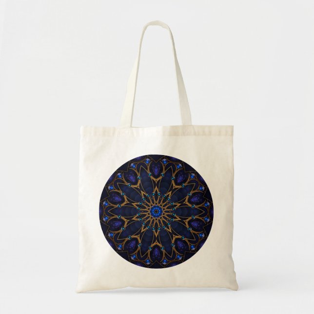 Sac fourre-tout bleu à kaléidoscope de bijou (Devant)