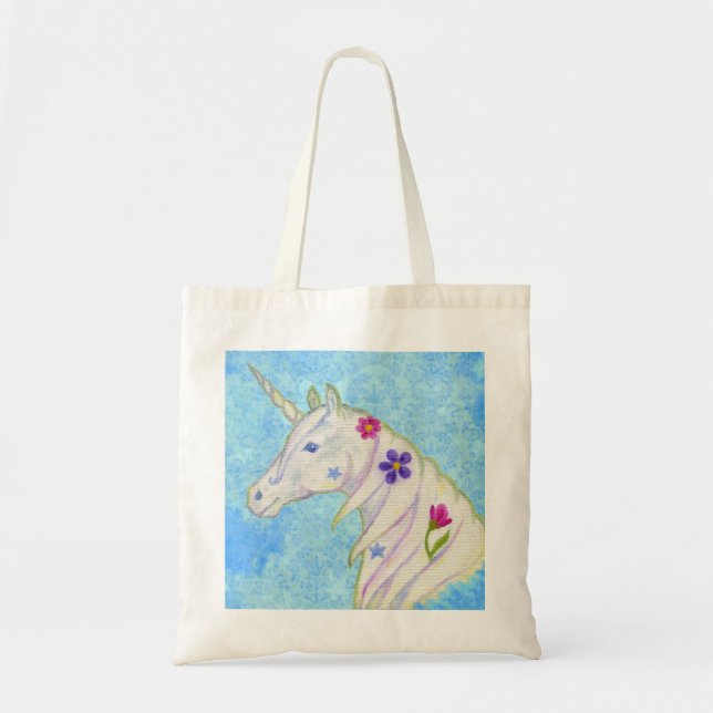 Sac fourre-tout bleu à licorne (Devant)