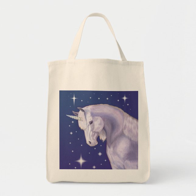 Sac fourre-tout bleu à licorne (Devant)