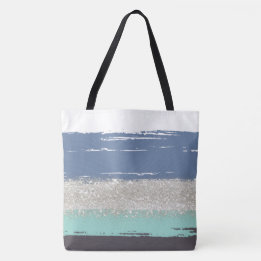 Sac fourre-tout bleu aquarelle