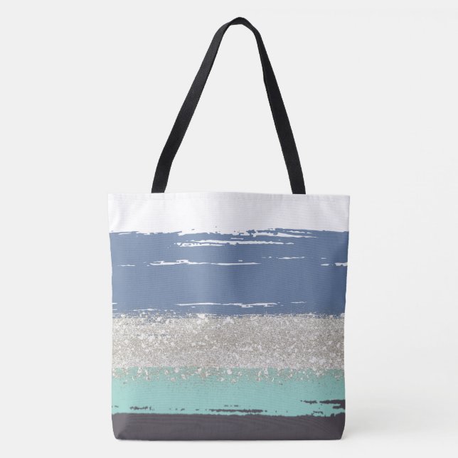 Sac fourre-tout bleu aquarelle (Devant)