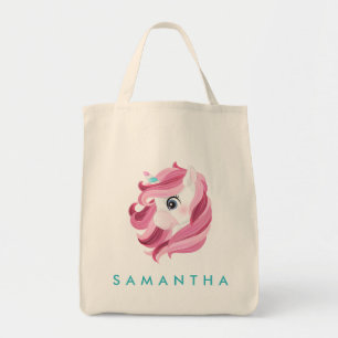 Sac fourre-tout bleu ciel unicorne personnalisé mi