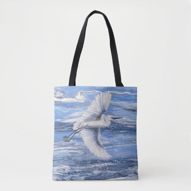 Sac fourre-tout bleu d'aigrettes enneigées côtière (Devant)