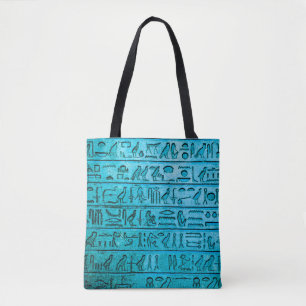 Sac fourre-tout Bleu des Hiéroglyphes d'Égypte a