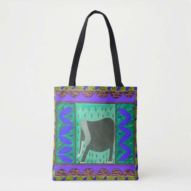 Sac fourre-tout bleu éléphant kenyan (Devant)
