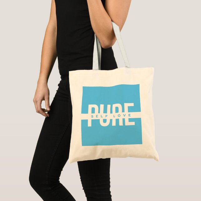 Sac fourre-tout Bleu et Blanc Amour Pur de Soi (Devant (produit))