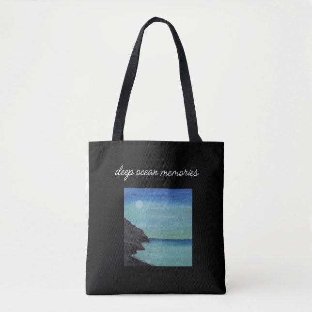 Sac fourre-tout bleu et noir esthétique. (Devant)