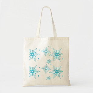 Sac fourre-tout bleu flocons de neige de Noël mode