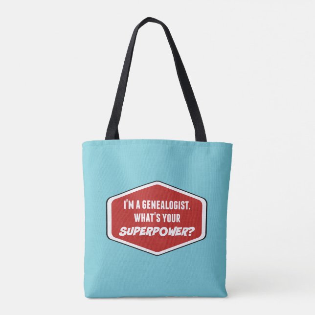 Sac fourre-tout bleu personnalisé de superpuissanc (Dos)