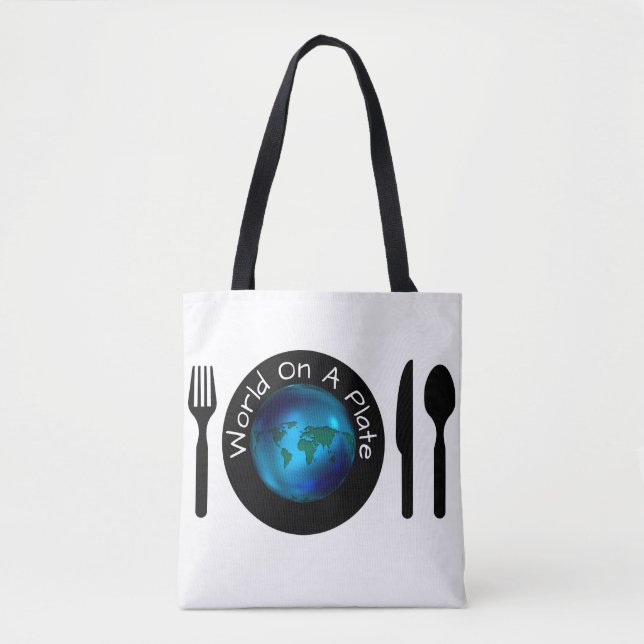 Sac fourre-tout bleu pour courses World On A Plate (Devant)
