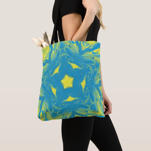 Sac fourre-tout Blue and Yellow Stars (De près)