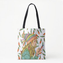 Sac fourre-tout Boho Casquette fille plume