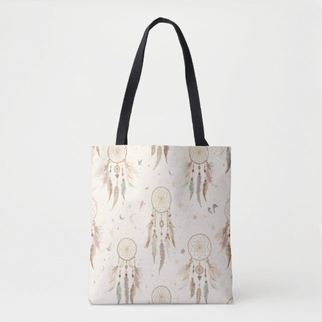 Sac fourre-tout Boho Dreamcatcher | Plumes éthérée (Devant)