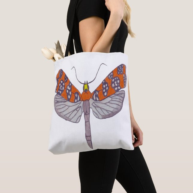 Sac fourre-tout - Bombyx de l'ailanthe (blanc) (De près)