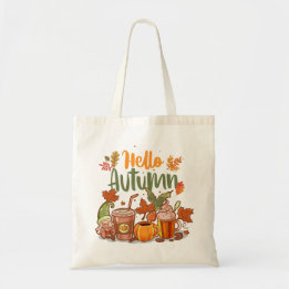  Sac fourre-tout Bonjour Automne Citrouille Épices