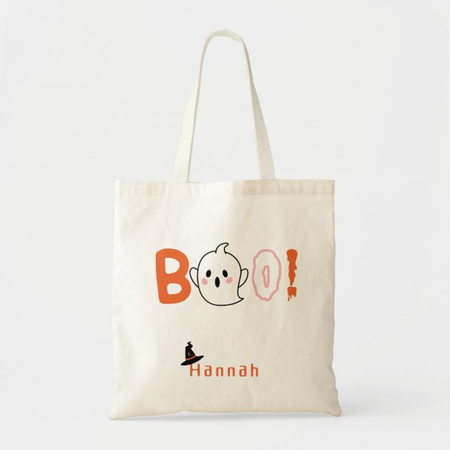 sac fourre-tout Boo halloween personnalisable (Devant)