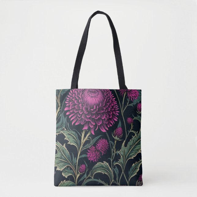 Sac fourre-tout botanique d'amarante ensorcelant (Devant)