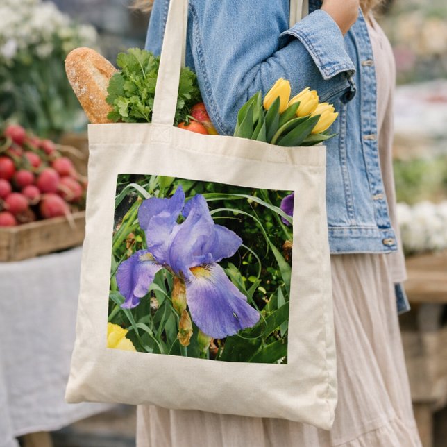 Sac fourre-tout botanique d'Iris pourpre (Créateur téléchargé)