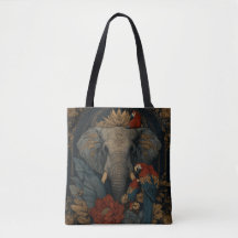 Sac fourre-tout botanique vintage éléphant & perro
