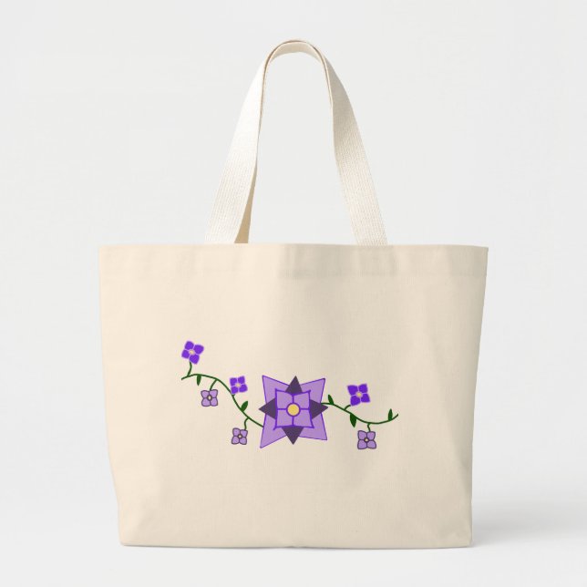 Sac fourre-tout botanique violet (Devant)