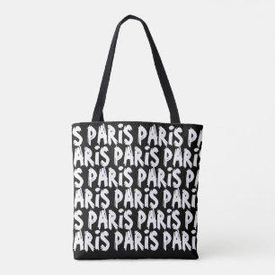Sac fourre-tout branché hispter paris   Noir et bl