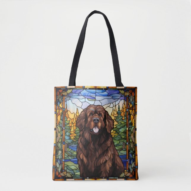 Sac fourre-tout Brown de chiens de Terre-Neuve (Devant)