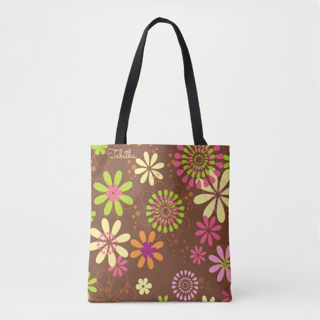 Sac fourre-tout Brown Retro Daisy (Devant)
