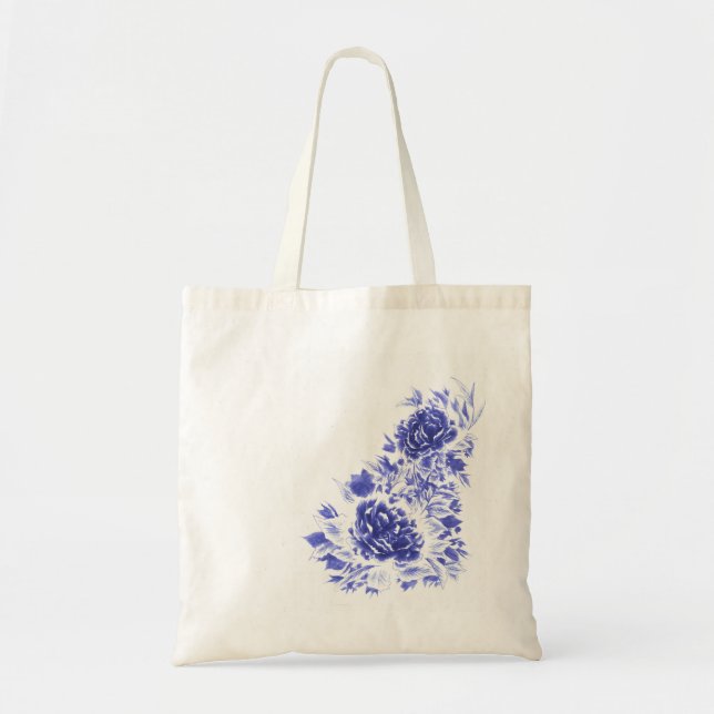 Sac fourre-tout budgétaire Blue Peony (Devant)