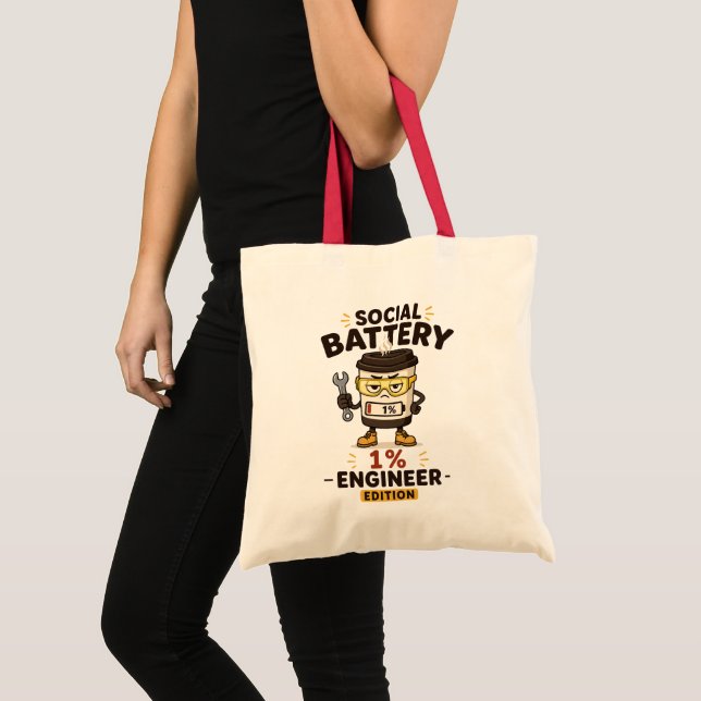 Sac fourre-tout cadeau drôle d'ingénieur avec batt (Devant (produit))